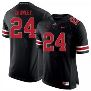 NCAA Ohio State Buckeyes Men's #24 Marcus Crowley Blackout Nike Football College Jersey BOZ7445DE